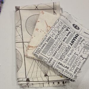 Three Low Volume Fabric Pieces